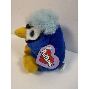New Puffkin "Jake" Blue Jay Bird Beanie Purple Hang Tag